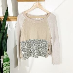 illa illa knit and patterned blouse sweatshirt S